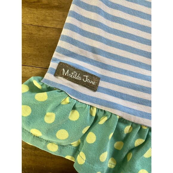 Matilda Jane Once Upon A Time Glimmer Knit Purple Green Floral Stripes Tunic 6 - Picture 4 of 7